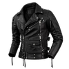 Handmade Cowhide Leather Biker Jacket: Vintage Cafe Racer Bomber