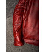 Men's Handmade Vintage Style Burgundy Red Leather Jacket