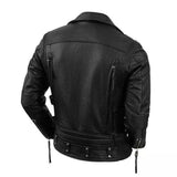 Men’s Black Leather Biker Jacket | Asymmetrical Moto Style