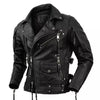 Handmade Cowhide Leather Biker Jacket: Vintage Cafe Racer Bomber