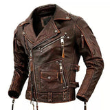 Men’s Black Leather Biker Jacket | Asymmetrical Moto Style