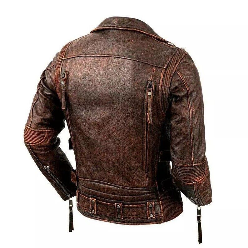Blouson Biker en Cuir de Vachette Fait Main: Bomber Vintage Cafe Racer