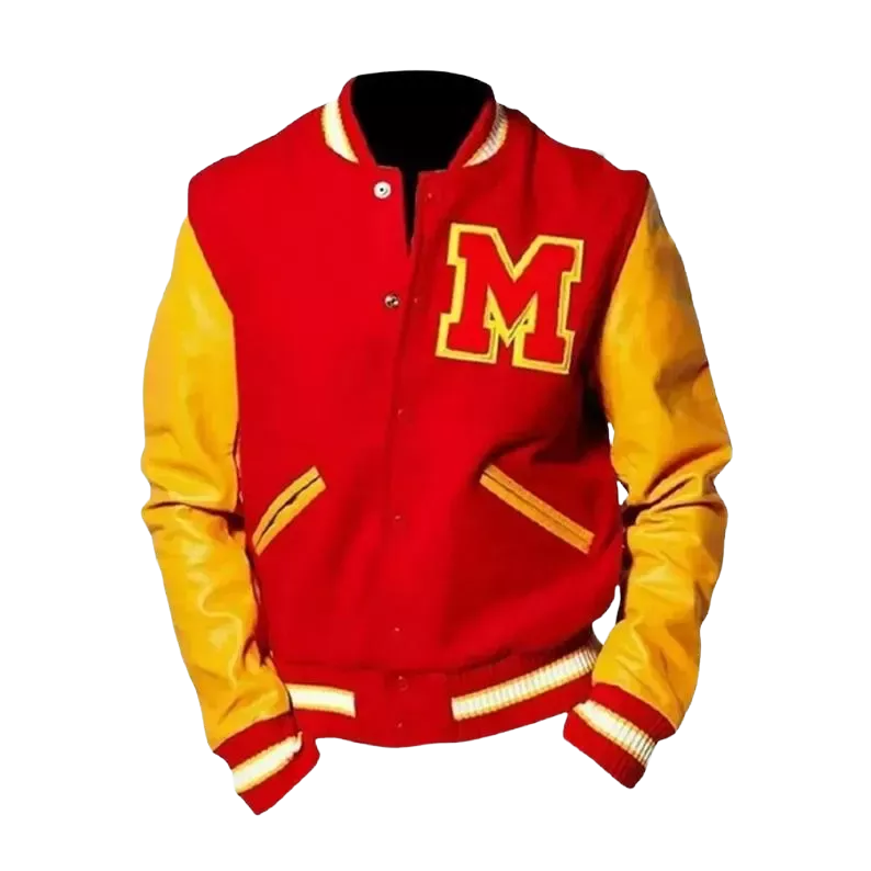 Red and Yellow Varsity Jacket Men Letterman College Style