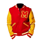 Red and Yellow Varsity Jacket Men Letterman College Style