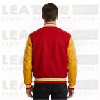 Red and Yellow Varsity Jacket Men Letterman College Style