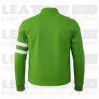 Green Racing Jacket Men White Stripes Number 10 Zip Up