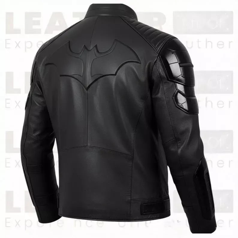 Men’s Black Leather Superhero Style Jacket – Matte Finish Biker Jacket
