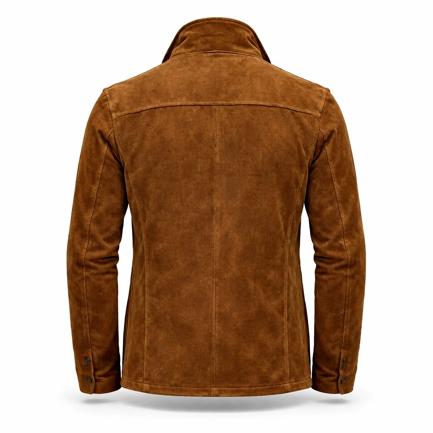 Men’s Genuine Suede Leather Safari Jacket | Luxury Brown Utility Jacket
