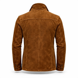 Men’s Genuine Suede Leather Safari Jacket | Luxury Brown Utility Jacket