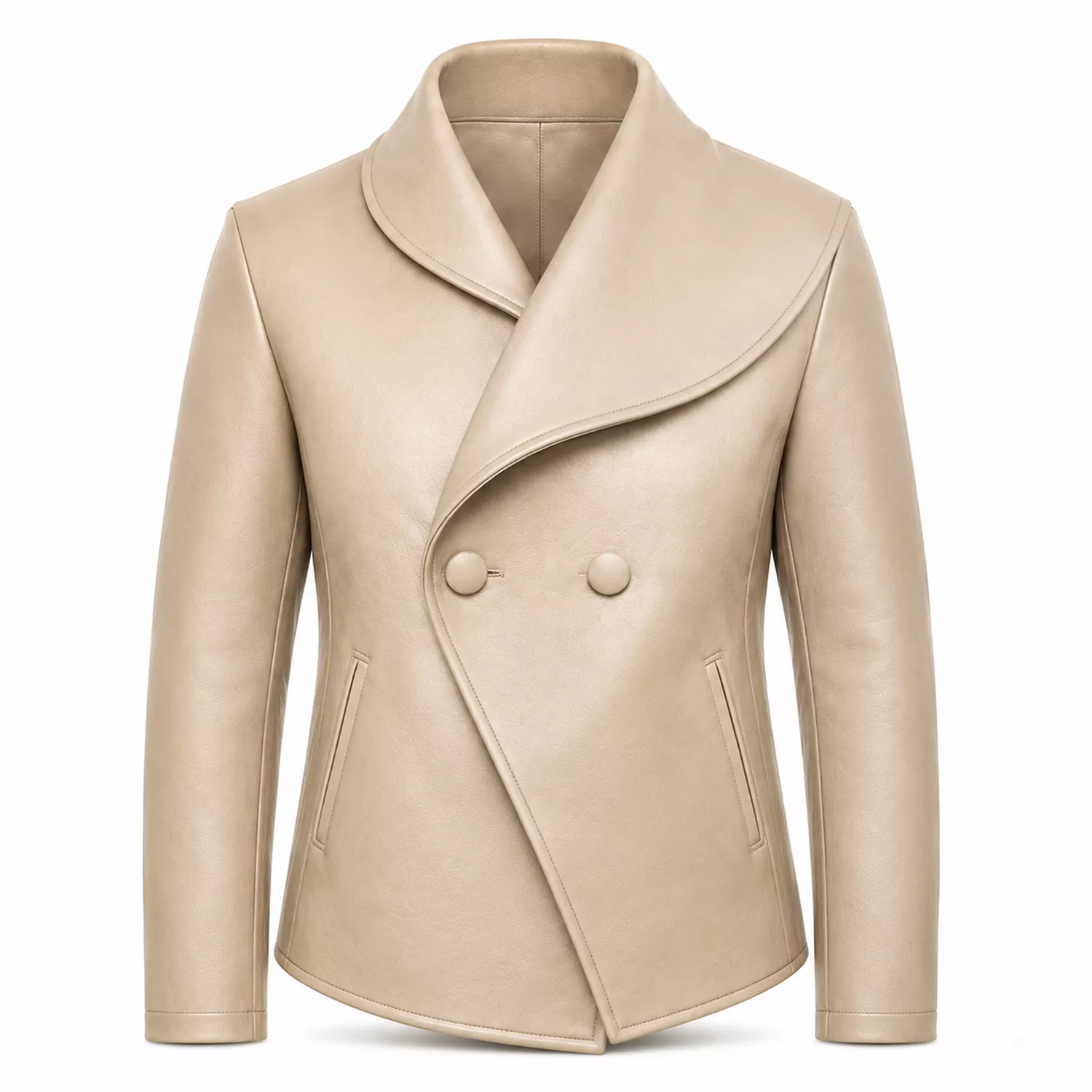Men’s Brown Wrap Style Leather Jacket | Asymmetric Double-Breasted Jacket