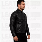 Black Superhero Leather Jacket for Men - Motorcycle Biker Jacket