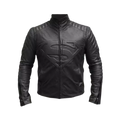 Black Superhero Leather Jacket for Men - Motorcycle Biker Jacket