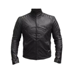 Black Superhero Leather Jacket for Men - Motorcycle Biker Jacket