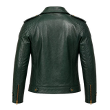 Men’s Vintage Green Leather Motorcycle Jacket | Belted Rider Style