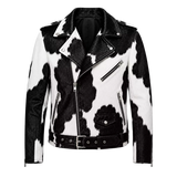 Men’s Cowhide Leather Biker Jacket | Real Hair On Western Motorcycle Outerwear