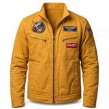 Men's Yellow Aerospace Pilot Jacket | Embroidered Cosplay Coat