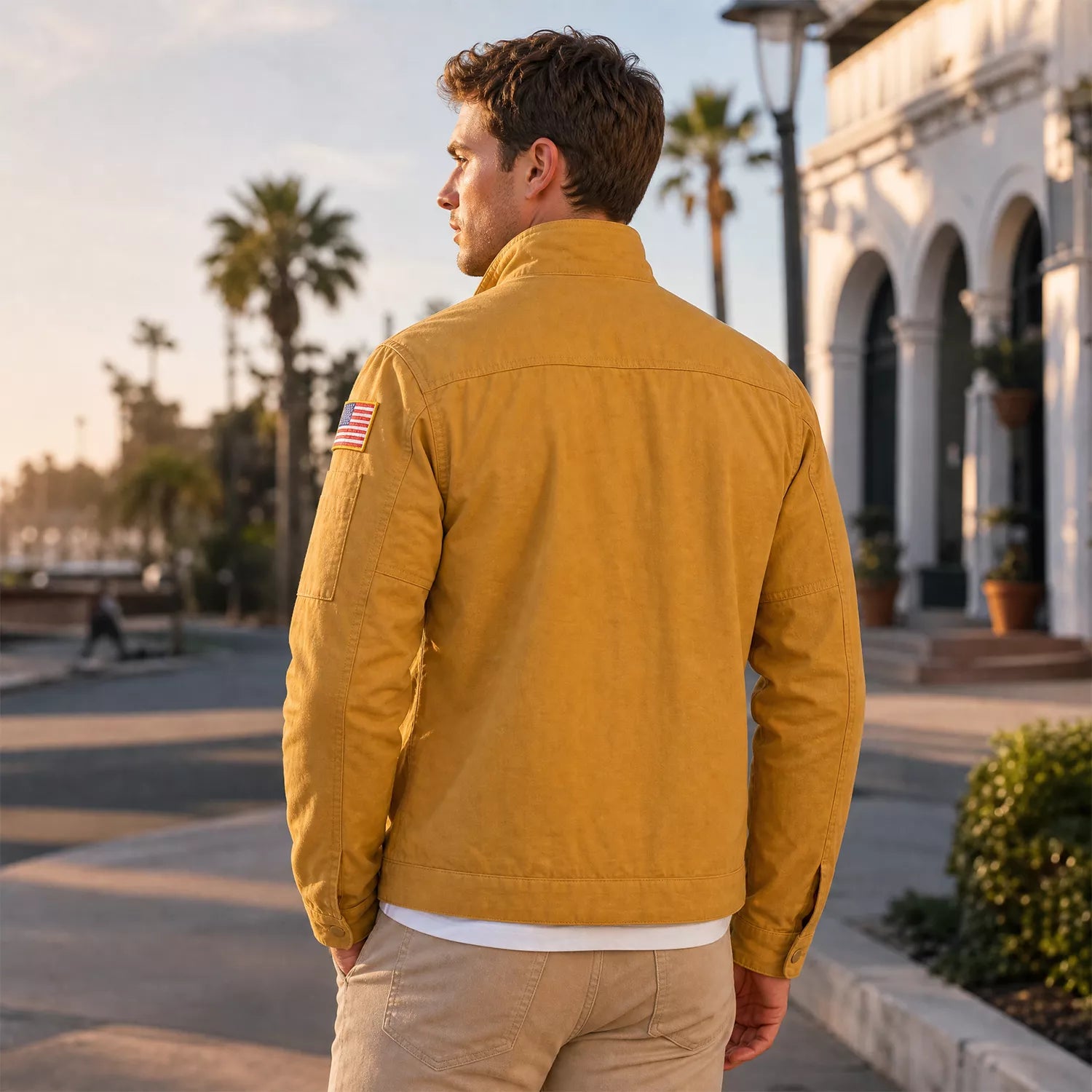 Men's Yellow Aerospace Pilot Jacket | Embroidered Cosplay Coat