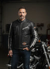 Harley-Davidson Men's Racing Stripe Black Leather Motorcycle Jacket