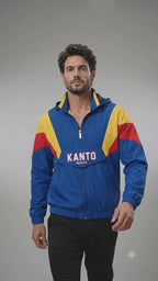 Kanto-Inspired Windbreaker Jacket – Retro Anime-Inspired Pullover Jacket