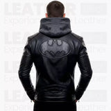 Batman Hoodie for Men - Black Superhero Biker Jacket - Motorcycle Leather Coat - Cosplay Jacket