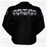 Skull Leather Jacket for Men - Gothic Biker Jacket - Black Motorcycle Coat