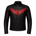 Batman Beyond Inspired Black Red Leather Jacket for Men - Superhero Motorcycle Biker Jacket -