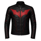 Batman Beyond Inspired Black Red Leather Jacket for Men - Superhero Motorcycle Biker Jacket -