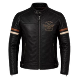 Men's Vintage Cafe Racer Motorcycle Coat - Black Biker Outerwear - Retro Ride To Live Style description : Classic Motorcycle Style Meets Timeless Craftsmanship