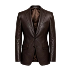 Herren Lederblazer Dunkelbraun | Klassische Leder Anzugsjacke