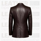 Herren Lederblazer Dunkelbraun | Klassische Leder Anzugsjacke