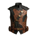 Women’s Brown & Black Leather Warrior Waistcoat | Medieval Fantasy Vest