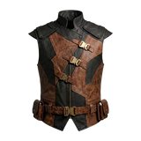 Men’s Brown & Black Leather Warrior Waistcoat | Medieval Fantasy Vest