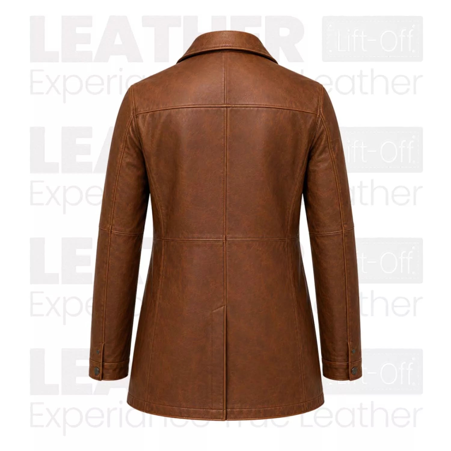 Women’s Brown Leather Workwear Coat | Vintage Button Front Utility Jacket