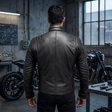 Black Superhero Leather Jacket for Men - Motorcycle Biker Jacket