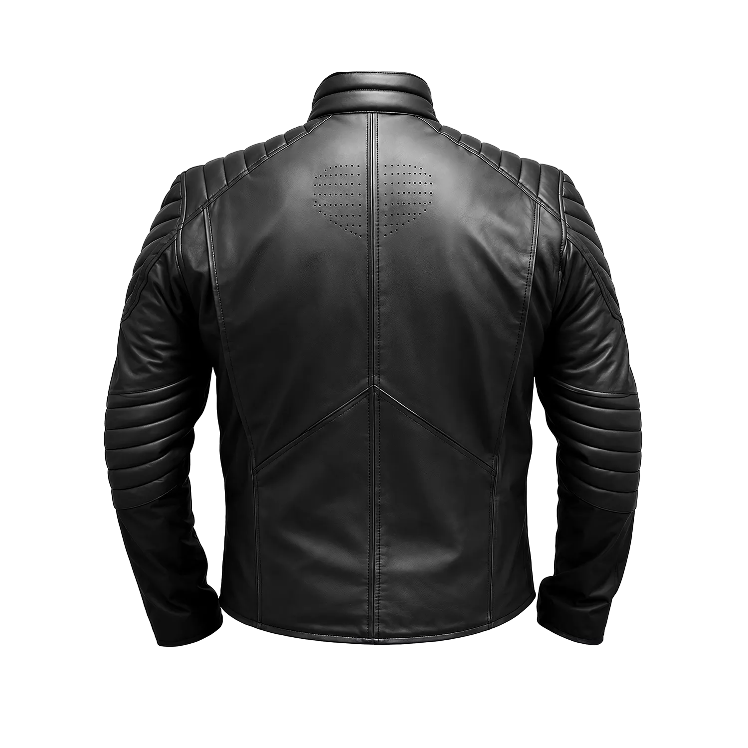 Black Superhero Leather Jacket for Men - Motorcycle Biker Jacket
