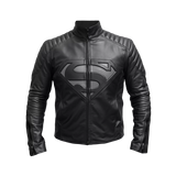 Black Superhero Leather Jacket for Men - Motorcycle Biker Jacket