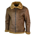 Men's Shearling Aviator Jacket – Winter Warm Faux Fur Lined Bomber Coat