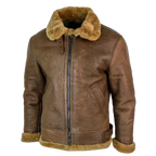 Men's Shearling Aviator Jacket – Winter Warm Faux Fur Lined Bomber Coat