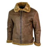 Men's Shearling Aviator Jacket | Winter Warm Faux Fur Lined Bomber Coat