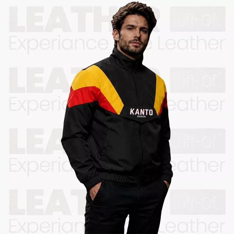 Kanto-Inspired Windbreaker Jacket – Retro Anime-Inspired Pullover Jacket